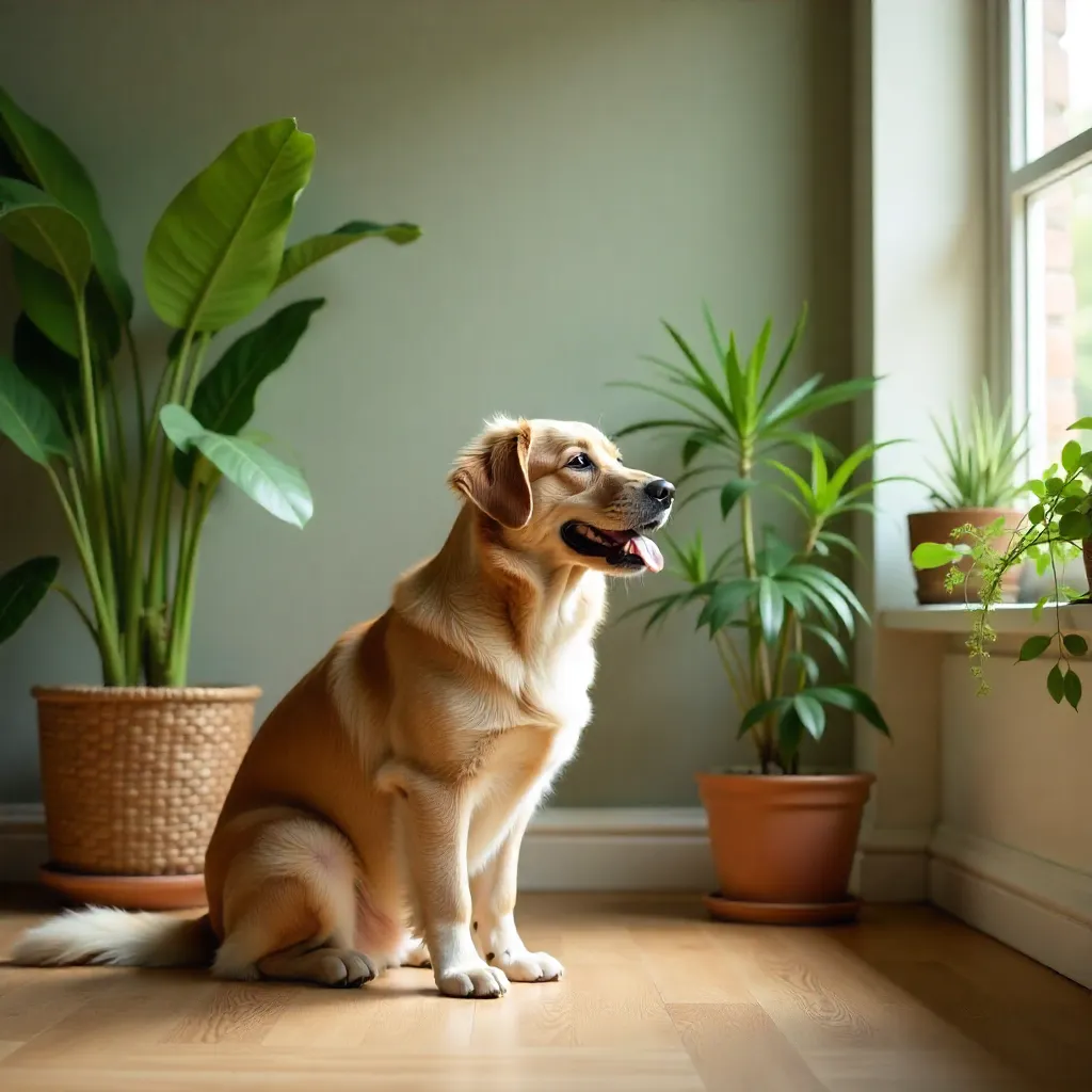 Parlor palm in decorative pot